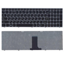 Клавиатура для ноутбука Lenovo IdeaPad B5400 M5400 черная с серебристой рамкой