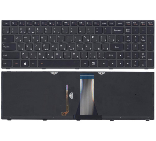 Клавиатура для ноутбука Lenovo IdeaPad G50-70 Z50-70 черная с подсветкой