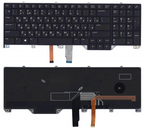 Клавиатура для ноутбука Dell Alienware 17 R4 черная с подсветкой