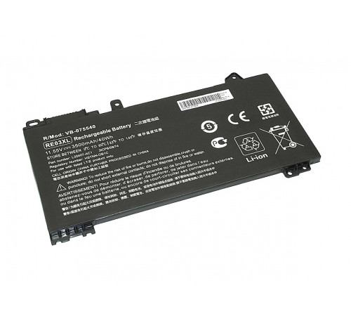 Аккумуляторная батарея для ноутбука HP ProBook 430 G6 (RE03-3S1P) 11.55V 3500mAh OEM черная