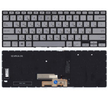 Клавиатура для ноутбука Asus Zenbook Flip 14 UX462DA серебристая с подсветкой 