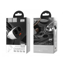 Автомобильная зарядка HOCO Z28 Power Ocean, 2xUSB + 2 прикуриватель, 3.1A, 160W, белый