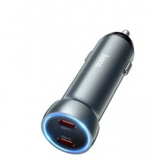 Автомобильная зарядка HOCO Z54B PD 60W 2 Type-C USB-C, серый