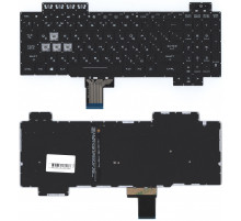 Клавиатура для ноутбука Asus Gaming FX504 черная с белой подсветкой