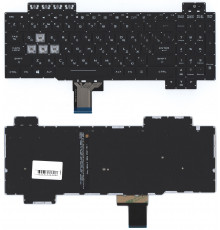 Клавиатура для ноутбука Asus Gaming FX504 черная с белой подсветкой