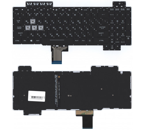 Клавиатура для ноутбука Asus Gaming FX504 черная с белой подсветкой