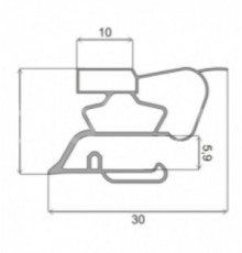 Уплотнитель двери для холодильника Indesit, Ariston, Hotpoint, Whirlpool 854010 СТ (старый профиль)