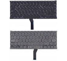 Клавиатура для ноутбука MacBook A1369 2011+  черная с подсветкой, плоский ENTER