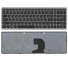 Клавиатура для ноутбука Lenovo IdeaPad Z500 черная с серой рамкой